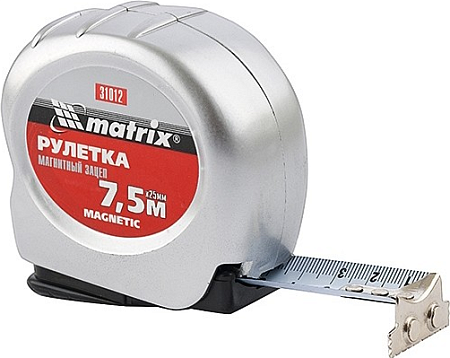 Рулетка MATRIX 7,5 мх25 мм magnetic, магнитный зацеп// [31012]