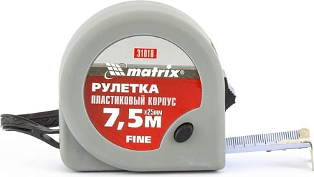 Рулетка MATRIX 7,5 мх25 мм fine, пластиковый корпус// [31018]