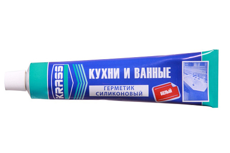 KRASS герметик для Кухни и ванны силиконовый Белый 115 ml./15