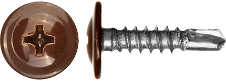 Саморез с прессшайбой со сверлом 4,2х25 Шоколадно-коричневый RAL8017 22952
