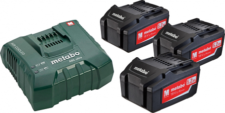 Набор аккумуляторов и зарядное устройство METABO 18V Basic-Set 5,2 3х5.2 Ач Ultra [685061000]
